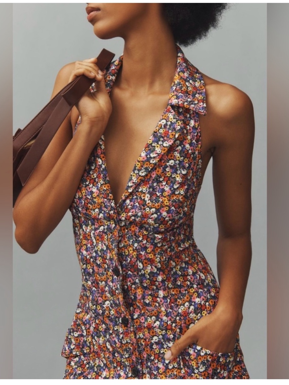 Anthropologie Maeve the Amelia Collared Mini Dress in Floral